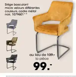 Möbel Martin Siège basculant micro velours différentes offre