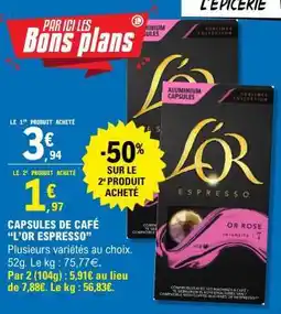E.Leclerc Capsules de café L'OR Espresso offre