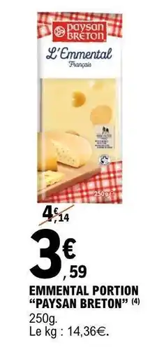 E.Leclerc EMMENTAL PORTION PAYSAN BRETON offre