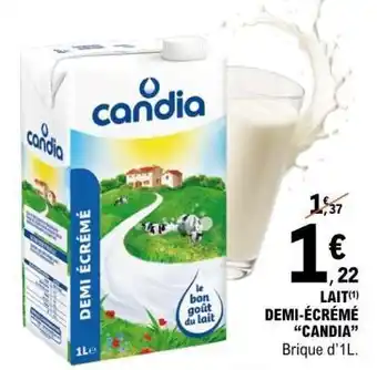 E.Leclerc Lait Demi-Écrémé 'Candia' offre