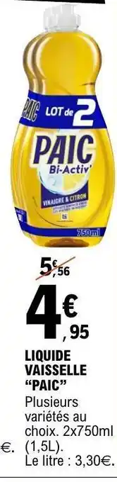 E.Leclerc LIQUIDE VAISSELLE “PAIC” offre