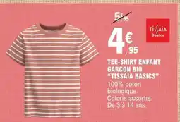 E.Leclerc TEE-SHIRT ENFANT GARCON BIO 'TISSAIA BASICS' offre