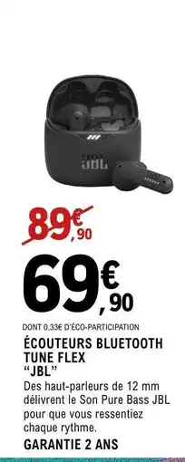 E.Leclerc ÉCOUTEURS BLUETOOTH TUNE FLEX JBL offre