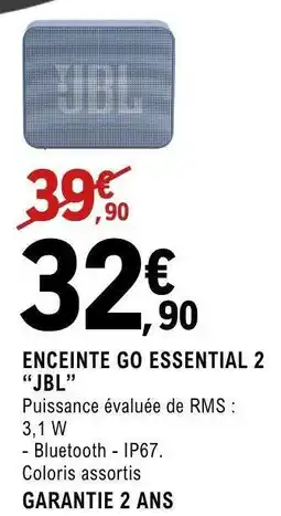 E.Leclerc ENCEINTE GO ESSENTIAL 2 “JBL” offre