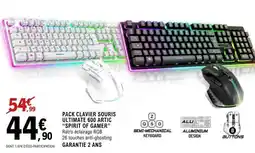 E.Leclerc PACK CLAVIER SOURIS ULTIMATE 600 ARTIC SPIRIT OF GAMER offre