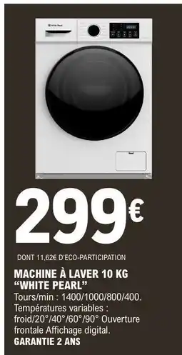 E.Leclerc MACHINE À LAVER 10 KG WHITE PEARL offre