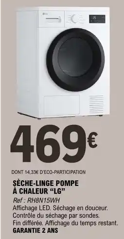E.Leclerc SÈCHE-LINGE POMPE À CHALEUR “LG” offre