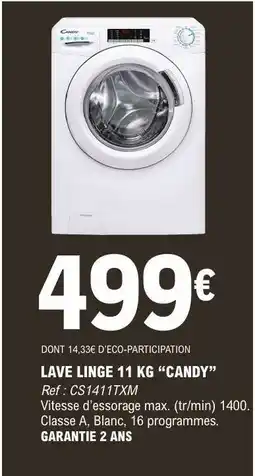 E.Leclerc LAVE LINGE 11 KG “CANDY” offre