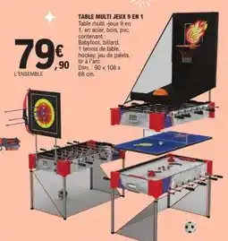 E.Leclerc TABLE MULTI JEUX 9 EN 1 offre