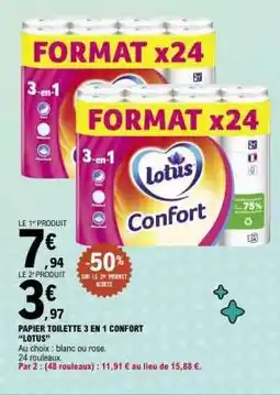 E.Leclerc Papier Toilette 3 en 1 Confort 'Lotus' offre