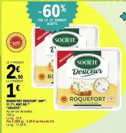 E.Leclerc ROQUEFORT DOUCEUR AOP offre