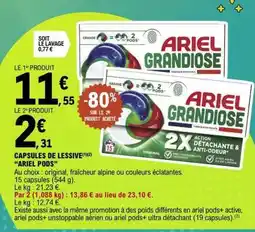 E.Leclerc ARIEL GRANDIOSE CAPSULES DE LESSIVE offre