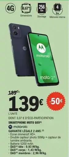 E.Leclerc SMARTPHONE MOTO G05 offre