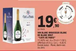 E.Leclerc Café de Paris Vin Blanc Mousseux Blanc de Blanc Brut offre