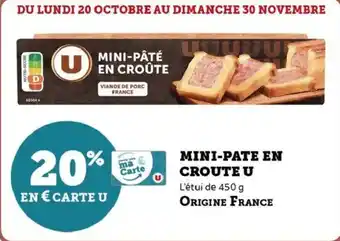 U Express Mini-pate en croute u offre