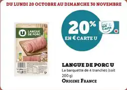 U Express Langue de porc u offre