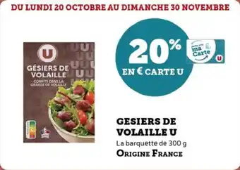 U Express Gesiers de volaille u offre