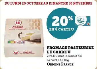 U Express Fromage pasteurise le carre u offre
