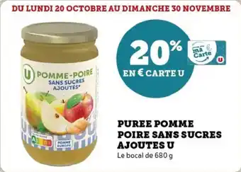 U Express Puree pomme poire sans sucres ajoutes u offre