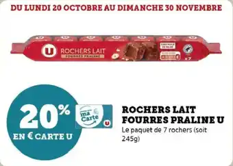 U Express Rochers lait fourres praline u offre