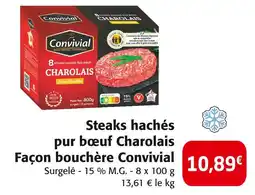 Colruyt Convivial Steaks hachés pur bœuf Charolais Façon bouchère offre