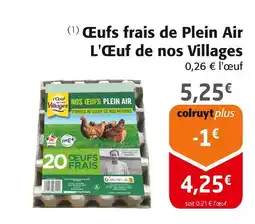 Colruyt OEUFS DE NOS VILLAGES Œufs frais de Plein Air offre
