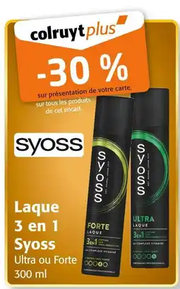 Colruyt Syoss Laque 3 en 1 offre