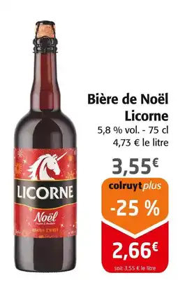 Colruyt LICORNE Bière de noël offre