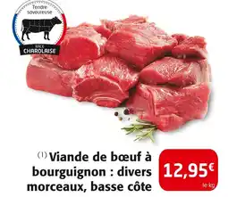 Colruyt Viande de bœuf à bourguignon : divers morceaux, basse côte offre