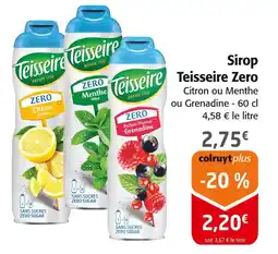 Colruyt Teisseire Zéro Sirop offre