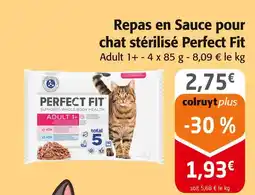 Colruyt PERFECT FIT Repas en Sauce pour chat stérilisé offre