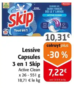 Colruyt Skip Lessive Capsules 3 en 1 offre