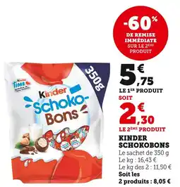 Super U KINDER Schoko-Bons offre