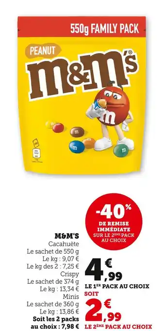 Super U M&M's Peanut offre