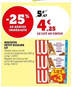 Super U LU Biscuits petit ecolier offre