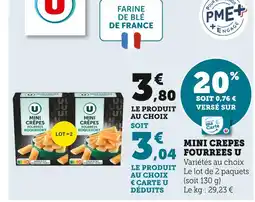 Super U U Mini Crêpes Fourrées offre