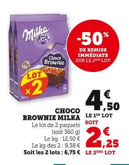 Super U MILKA Choco Brownie offre