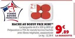 Super U prix mini Haché au boeuf offre