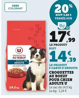 Super U U Croquettes au boeuf pour chien adulte offre