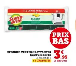 Super U SCOTCH BRITE Eponges Vertes Grattantes offre