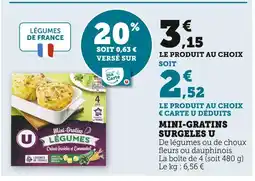 Super U U Mini-gratins surgelés offre