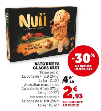 Super U NUII Batonnets glaces offre