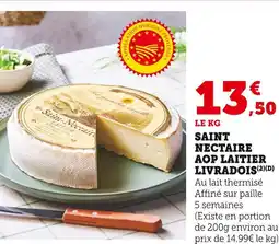 Super U Saint nectaire AOP laitier offre