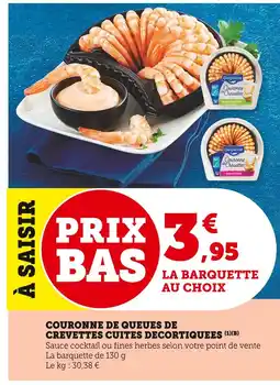 Super U DELPIERRE Couronne de queues de crevettes cuites décortiquées offre