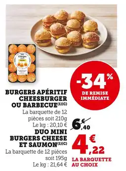 Super U Burgers Apéritif Cheeseburger offre