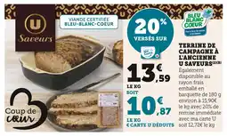 Super U U Saveurs Terrine de campagne à l'ancienne offre
