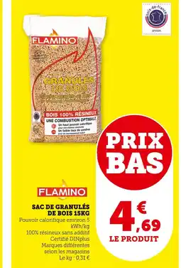 Super U FLAMINO Granulés de bois offre
