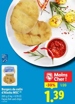 Lidl Burgers de colin d'Alaska offre