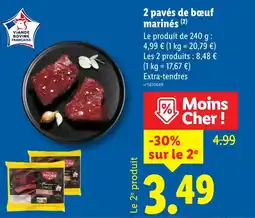 Lidl 2 pavés de bœuf marinés offre