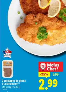 Lidl 2 escalopes de dinde à la Milanaise offre